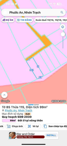 Bán lô đất Phước An, Nhơn Trạch, ĐN. Dt 6mx17m, giá siêu tốt chỉ 750tr, sang tên luôn trong ngày